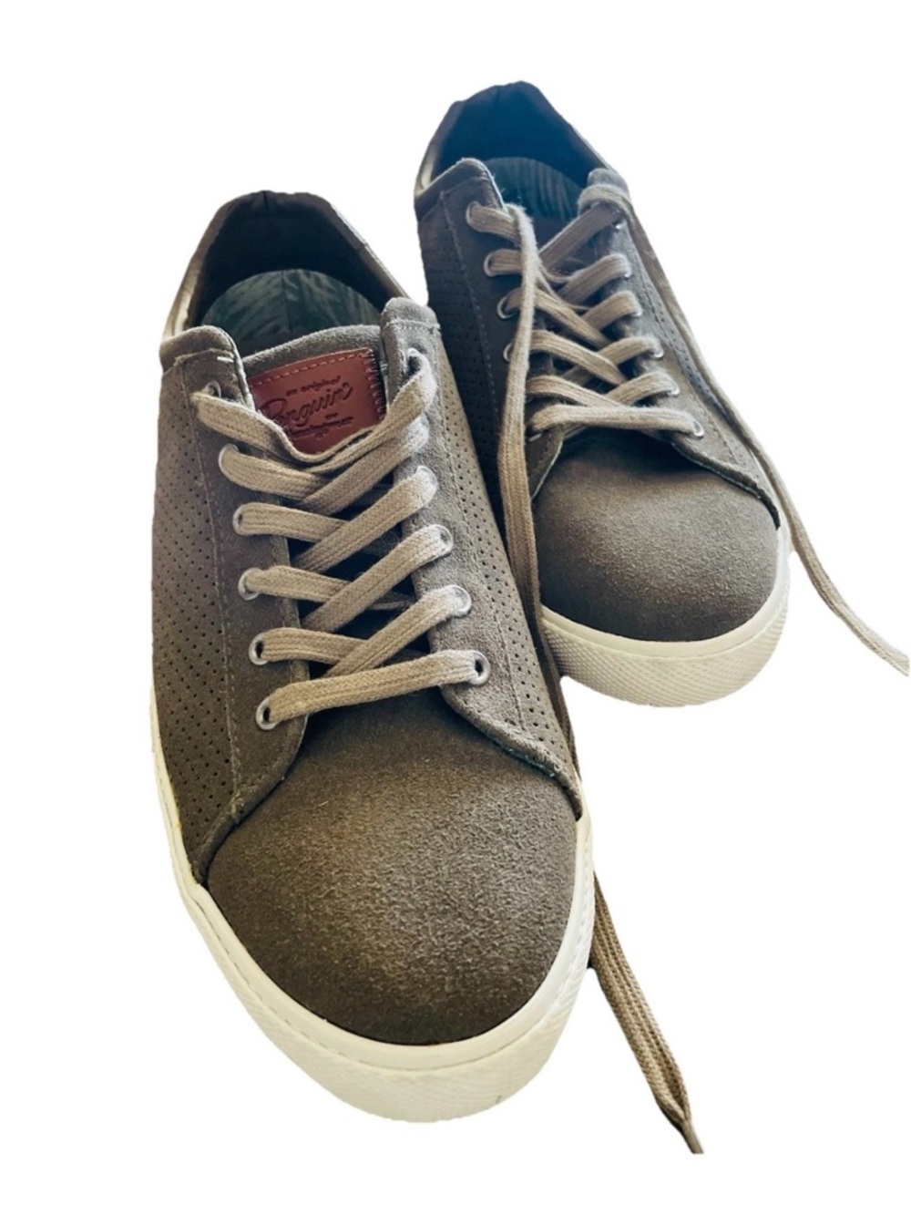 Casual Suede Lace-Up Sneakers - Brown